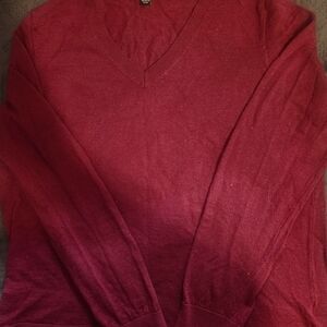 Katherine Barclay Burgundy V-Neck Sweater
